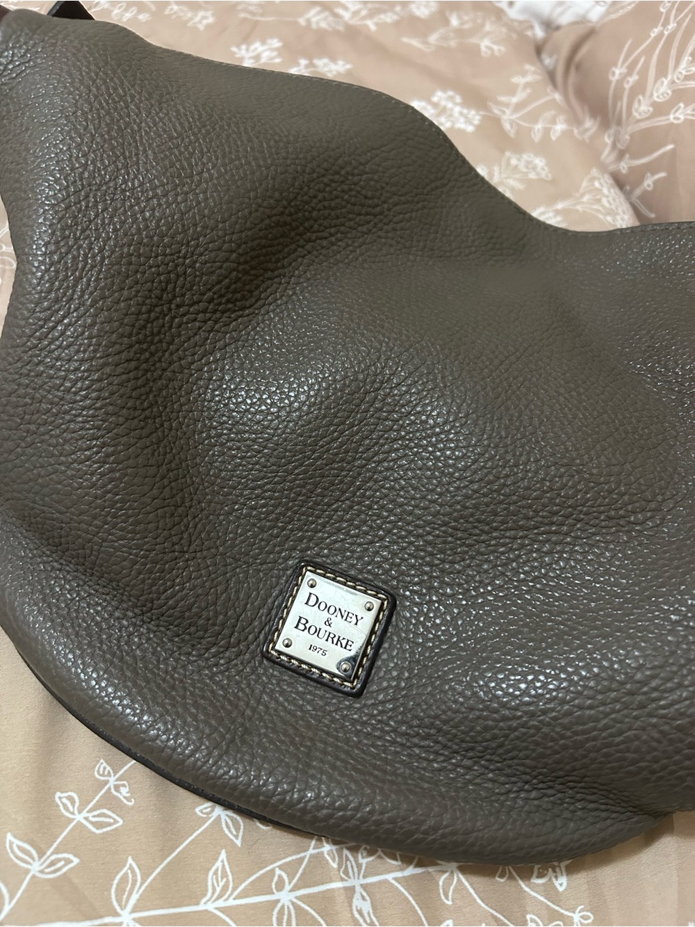 Dooney & Bourke Pebbled Leather Hobo Bag - Chocolate Brown